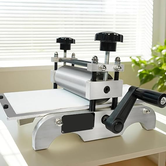 This Manual Etching Machine Combined With Printmaking Press Equipment Featuring Height Adjustable Rollers For Precision Copperplate Printing And Wood Engraving Projects