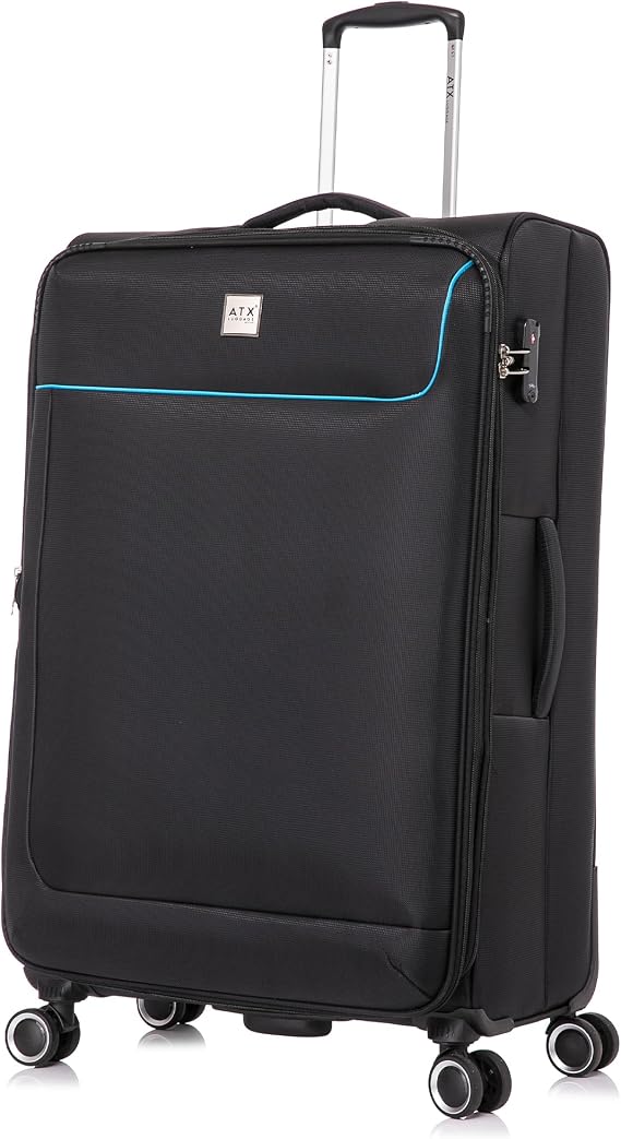 29" Suitcase Large by ATX Luggage Expandable Lightweight Softshell Trolley Case Built-in TSA Lock with 4 Dual Spinner Wheels Hold Check in Luggage