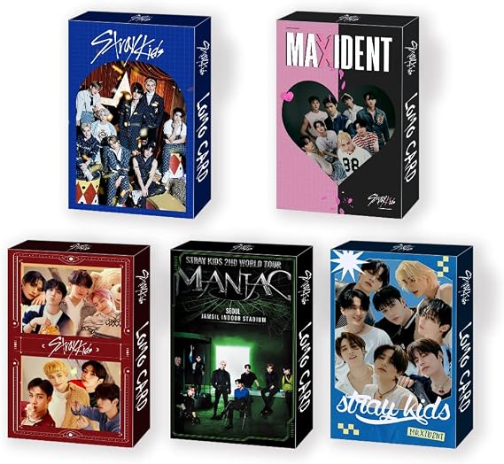 5 Pack/150 Pcs Stray Kids Lomo Card Kpop Photocards Greeting Card with Postcards Box