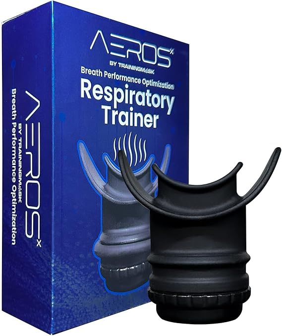 TRAININGMASK AEROSx Breath Performance Optimizer & Lung Muscle Trainer | Diaphragmatic Breathing | Inspiratory & Expiratory Respiratory Altitude Trainer Alternaitve