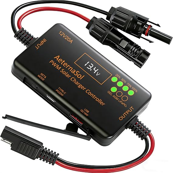 20A 12V PWM Solar Charge Controller Solar Panel Regulator