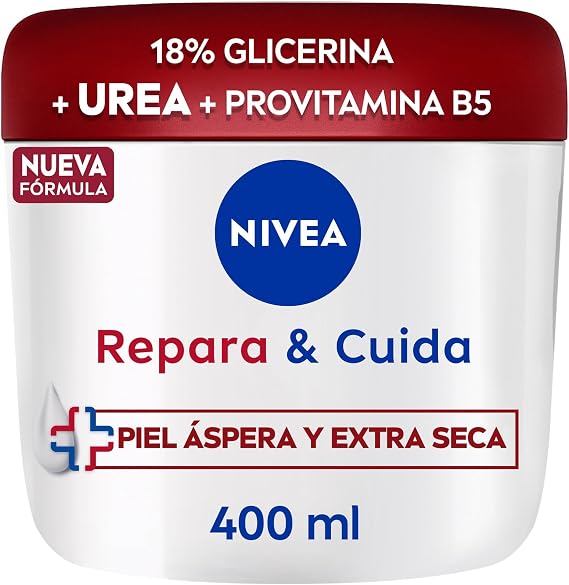 NIVEA Repair & Care Body Moisturizer, Face & Hand Cream (1 x 400 ml) Moisturizer with Glycerin & Urea - 72h Hydration for Extra Dry & Rough Skin