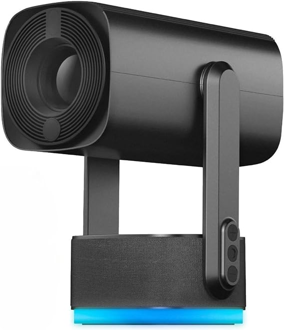 4K Şarjlı Projeksiyon Cihazı, 1080P Full HD Görüntü Kalitesi, WiFi 6 Bluetooth 5, Uzun Şarj Ömrü, 12000 Lümen Parlaklık, Elektrikli Odaklanma, 40"-150" Görüntü, Ev Ofis ve Bahçe İçin Projektör
