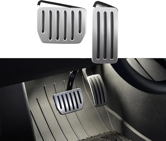 TPARTS Aluminum Self Folding Lock Performance Pedal Sets Accelerator Pedal Cover for Tesla Model 3 Highland 2024 2025 Model Y Juniper Non Slip