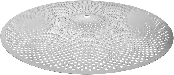 Totority 14-inch Thick Alloy Drum Set Mute Cymbal Grey, Percussion Instrument Accessory for Low Volume Practice and Jazz Drum Kit Component