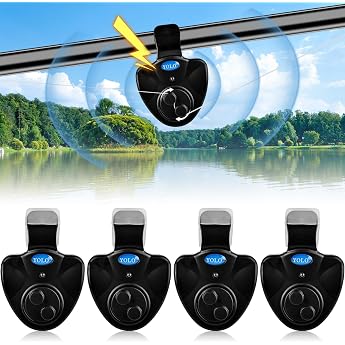 Vegena Electronic Bite Alarm Fishing 4 Pieces Electronic Bite Alarm Electronic Bite Alarm Fishing Set Sensitive Fishing Bite Alarm Electronic with LED Light Indicator