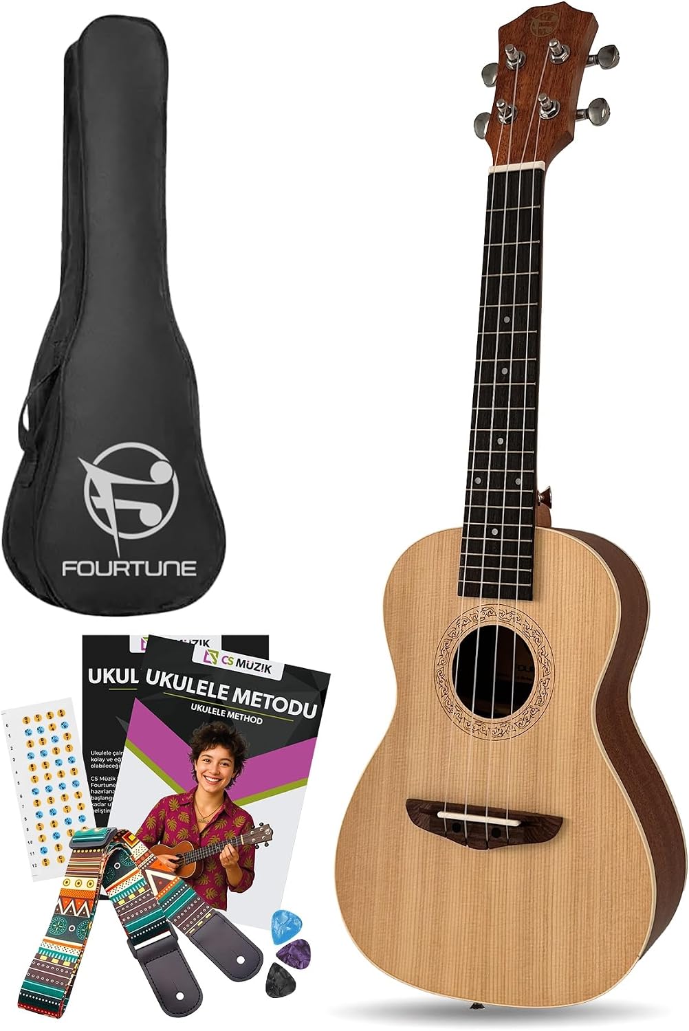 Fourtune Sydra UKC-23NT Concert Ukulele Maun Hakiki Ağaç (Naturel, 23")