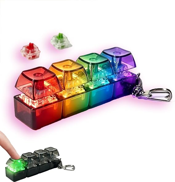 Keyboard Fidget Toy, Light Up Clicky Keyboard Fidget Toy