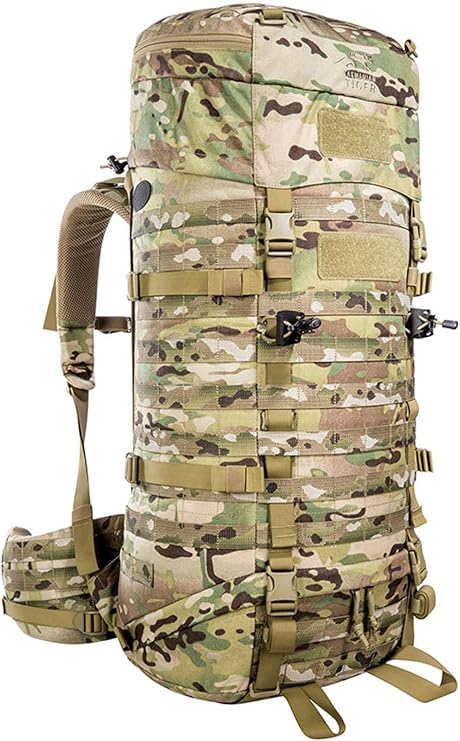 Tasmanian Tiger TT Base Pack 52 MC Modular Expandable Backpack 52 L to 65 L Volume Trekking Backpack with Molle System and Removable Waist Belt Multicam