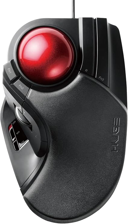 ELECOM Trackball Mouse Wired Large Ball 8 Button with Tilt Function LL Size [Black] M-HT1URXBK (Japan Import)