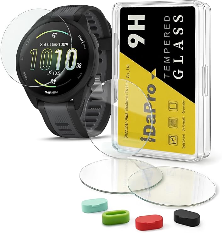 iDaPro Screen Protector for Garmin Forerunner 165/165 Music, 9H Glass
