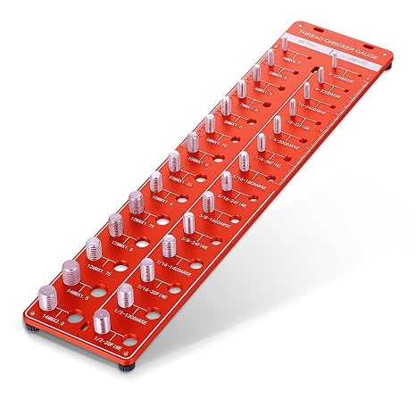 Thread Checker - 28 Nut and Bolt Thread Checker, Bolt Size and Thread Gauge 14 Standard and 14 Metric, Bolt and Nut Identifier Gauge for Easy Verifying Sizing