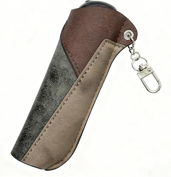 Protective Case Compatible with Ploom Aura, PU Leather Shockproof & Scratch-Resistant with Removable Lanyard (Brown)