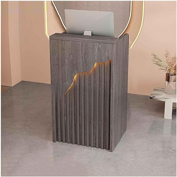 reception counter table small reception counter modern reception desk with open shelves and drawers L shape standing counter table cashier front desk modern