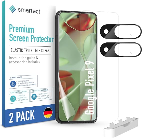 smartect TPU Screen Protector 2 + 2 Pieces for Google Pixel 9