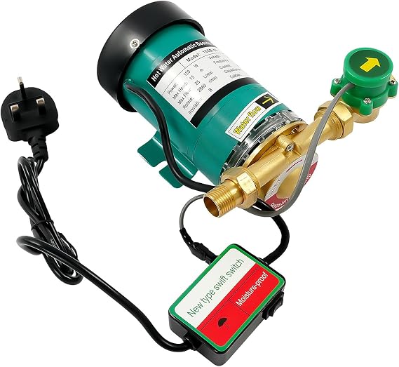 Water Pressure Booster Pump 120W Automatic Electric Hot Cold Shower Pump for Home Garden Irrigation Spraying Circulation Pump 25L/min 230V Brass Water Flow Switch