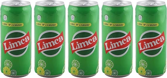 Limca Can 300ml – Soft Drink – Cold Drink Can – Refreshing Lemon Drink – Strong Taste – Beverages (Pack of 5)