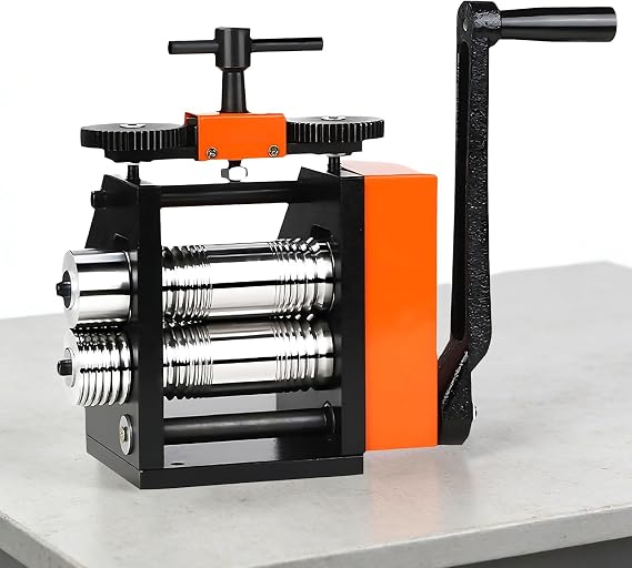 SHAHRYAR Rolling Mill for Jewelry,Manual Roller Mill Machine,Jewelry Press,360° Movable Handle,Forged from Steel, Sturdy and Durable,For Jewelry Making