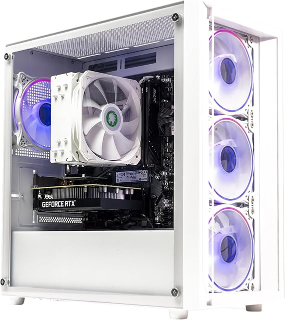 GTR Gaming PC | Ryzen 5 5500 | RTX 3050 6GB | 16GB DDR4 3600MHz | 1TB NVMe SSD | 500W 80+ Bronze PSU | Windows 11 | ARGB White Case | WiFi & Bluetooth