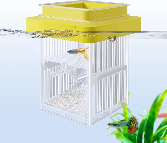 Floating Breeding Tank for Aquarium, Fish Tank Breeder Box with Hatching Box and Isolation Box, Acrylic Breeder Fish with Divider for Baby Fish Betta Clownfish and Guppy