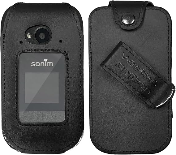 Sonim XP3 Plus 4G Phone Model XP3900対応 クリップ付きワイヤレスProTechケース、フォームフィットレザーケース、回転ベルトクリップ、内蔵スクリーン&キーパッド保護-ブラック