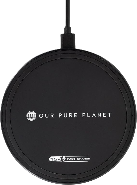 15W Wireless Charger Fast Charging Pad – Qi Certified Charging Stand for iPhone, Samsung & Android – OUR PURE PLANET