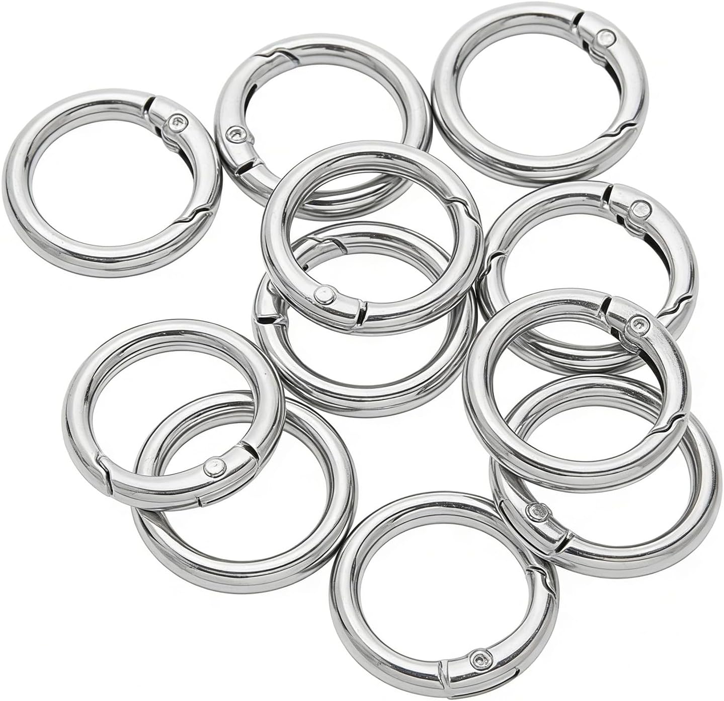 10PCS Spring O Ring Keyring Buckle, Metal Key Rings, Key Ring Clip DIY Accessories for Handbag Key Keychain