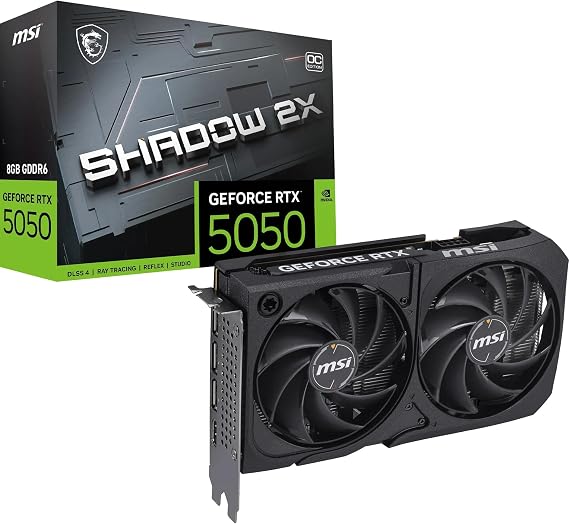 MSI VGA GeForce RTX 5050 8G SHADOW 2X OC RTX5050 8GB GDDR6 128B DX12 PCIE 5.0 X16 (3XDP 1XHDMI)