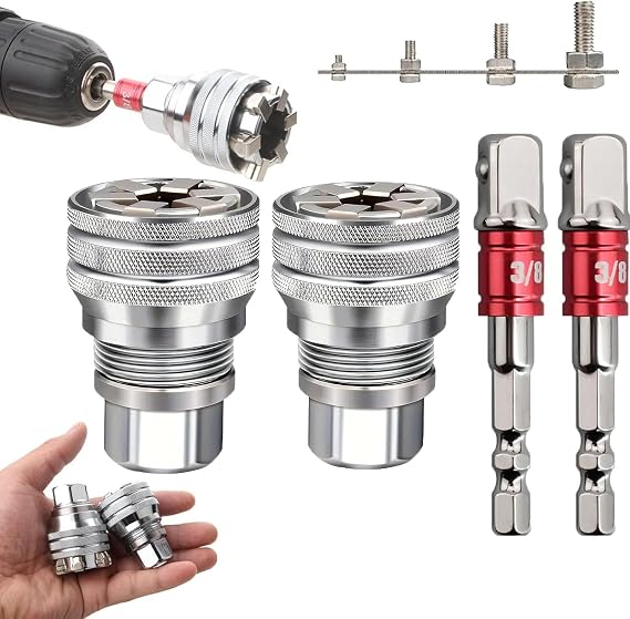 Multi-Function Universal Socket Wrench Tool - Universal Maintenance Tool, Adjustable Universal Socket Wrench, Universal Socket Tool for 3/8" Drive Ratchet Torque Wrench & Power Drill (2 Set)