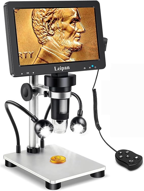 Leipan 7-inch LCD Digital Microscope, 1200X 16MP Coin Magnification
