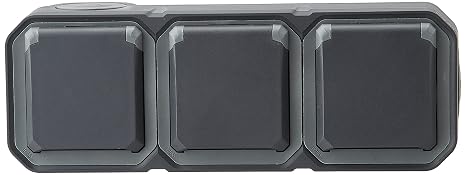 Legrand - Triple socket with waterproof earth pre-wired with Plexo 16A 250V shutter delivered complete horizontal surface mounting anthracite