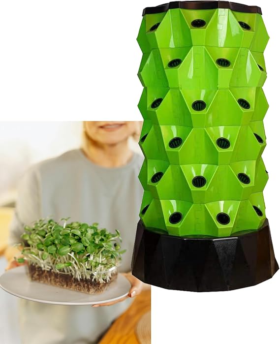 Vertical Hydroponic Grow Tower,Indoor Hydroponics Tower - 48 Holes Aeroponic Garden for Growing Herbs, Fruits & Vegetables - Vertical Hydroponic System for Home Gardening & Urban Farming