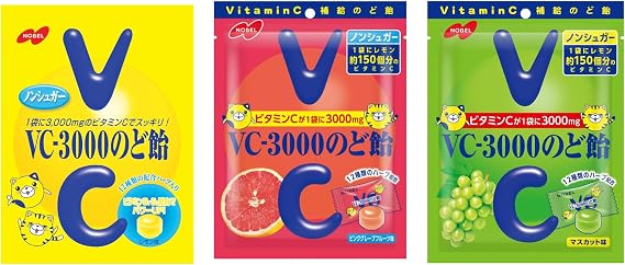 VC-3000 Candy, Lemon x Pink Grapefruit x Muscat 3.2 oz 90 g each, Food Comparison