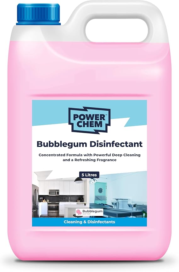 Disinfectant Concentrate Liquid - Multi Surface All Purpose - Antibacterial - Antiviral - EN1276 | Use in Kennels, Toilets, Kitchen, Office, Astro Turf & Many More Other Surfaces (5L, Bubblegum)
