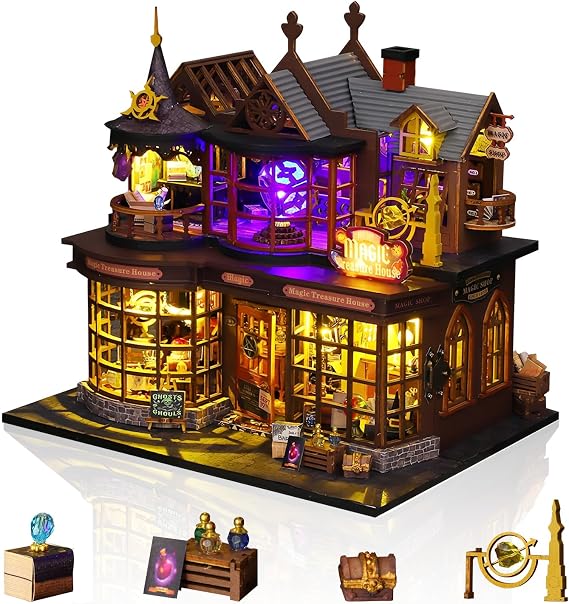 DIY Miniature House Kit for Adults, Tiny House with LED Lights