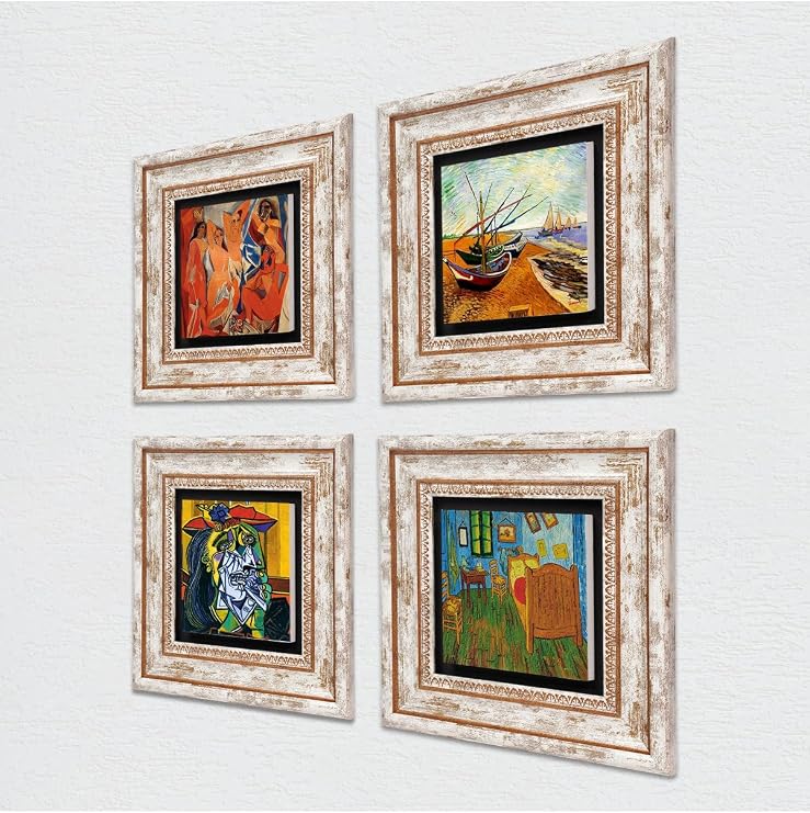 Pinecone Stone Picasso, Van Gogh Taş Duvar Tablosu - Çerçeveli Taş Tablo - Dekoratif Duvar Sanatı - Modern Ev ve Ofis Duvar Dekoru T4-690