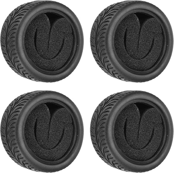 sourcing map 4pcs Soft Rubber RC Car Tires for 1/10 Scale Touring On-Road Racing Car- 62mm x 28mm Performance Tyres, Black