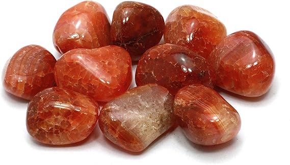 Fire Agate Tumble Stone 20-25mm - Single Stone by CrystalAge by CrystalAge