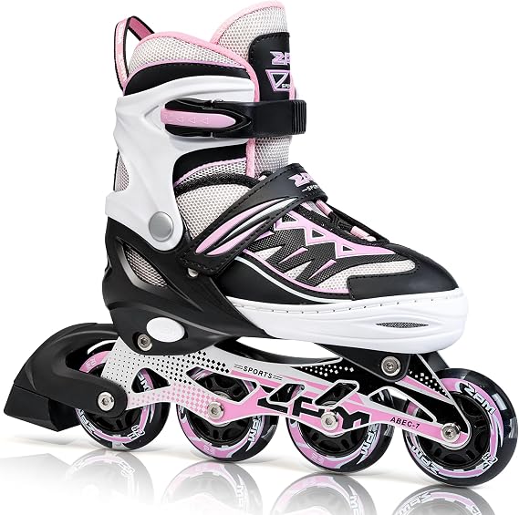 2pm Sports Adjustable Light up Inline Skates, Stylish Design Beginner Roller Skates for Boys and Girls