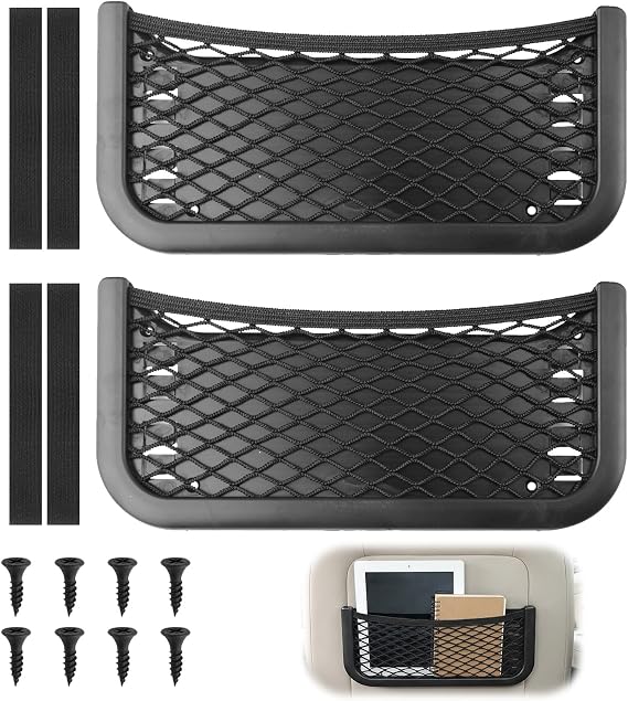 2 Pcs Storage Nets Bag for Campervans Elastic Mesh Car Trunk Cargo Net