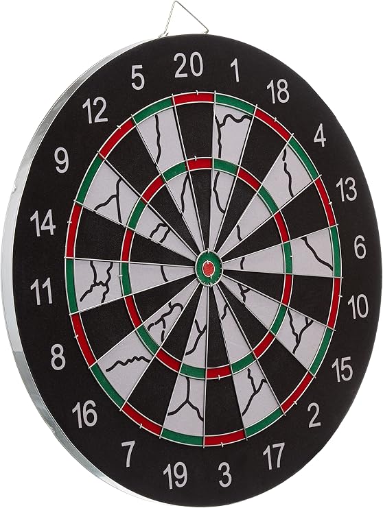 Delta Flocked Dart Seti 45 Cm (18 İnç) Büyük Boy + 6 Dart Oku (18 Gr) Hedef Tahtası