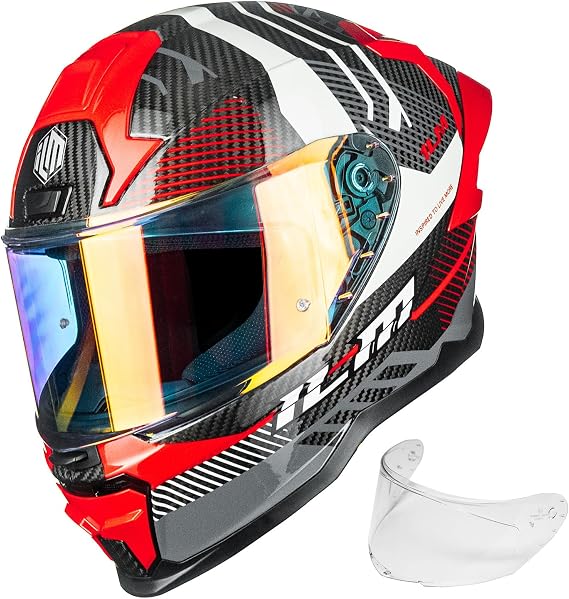 ILM Carbon Fiber Motorbike Helmets Men Women Full Face Motorcycle Racing Helmet for Adult ECE22.06 DOT MF577P