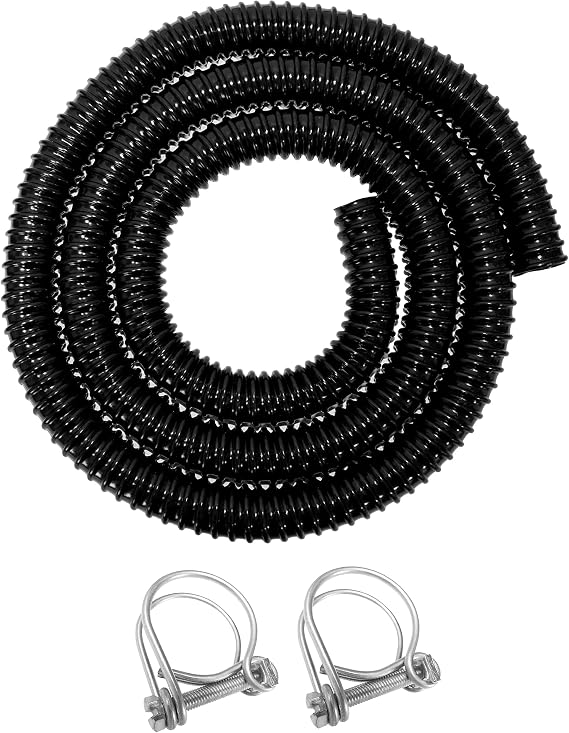 25mm (1") Water Butt/rain Barrel/Storage Tank Flexible Overflow Pipe/Linking Pipe,2m Length +Matching Hose Clips