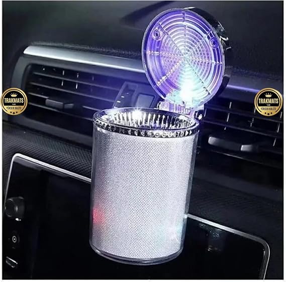 TRAKMATS Dodge Ram 1500 2019-2025 ile Uyumlu Renkli RGB LED Küllük, Kapaklı Fonksiyonel Küllük Organizer 65x100 mm