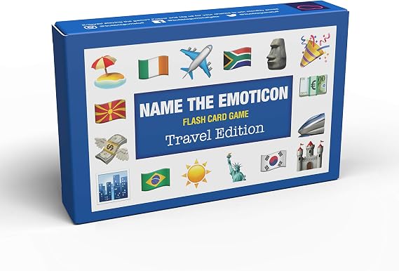 Bubblegum Stuff Name The Emoticon Game - Travel Edition - Emoticon Flash Card Board Game - Suitable For All Ages - Fun Family Game