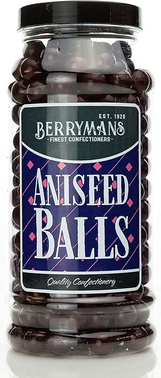 Original Aniseed balls Retro Sweets Gift Jar By Berrymans Sweet Shop - Classic Sweets, Traditional Taste.