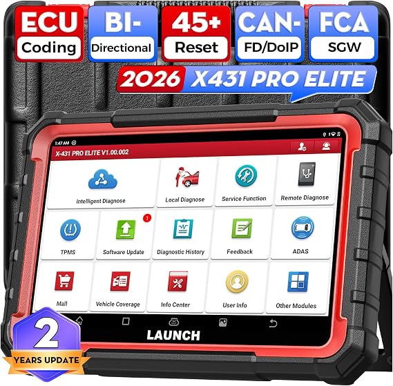 LAUNCH X431 PRO ELITE OBD2 Diagnostic Scan Tool, ECU Coding&Bi-Directional