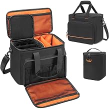 PGmoon 9 Slots Wireless Microphone Case with PE Foam,Travel Microphone Bag with Shoulder Strap for Wireless Mic System Handheld Microphones (Black)