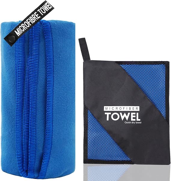 Microfibre Towel, Quick Dry, Blue, 80x40 cm