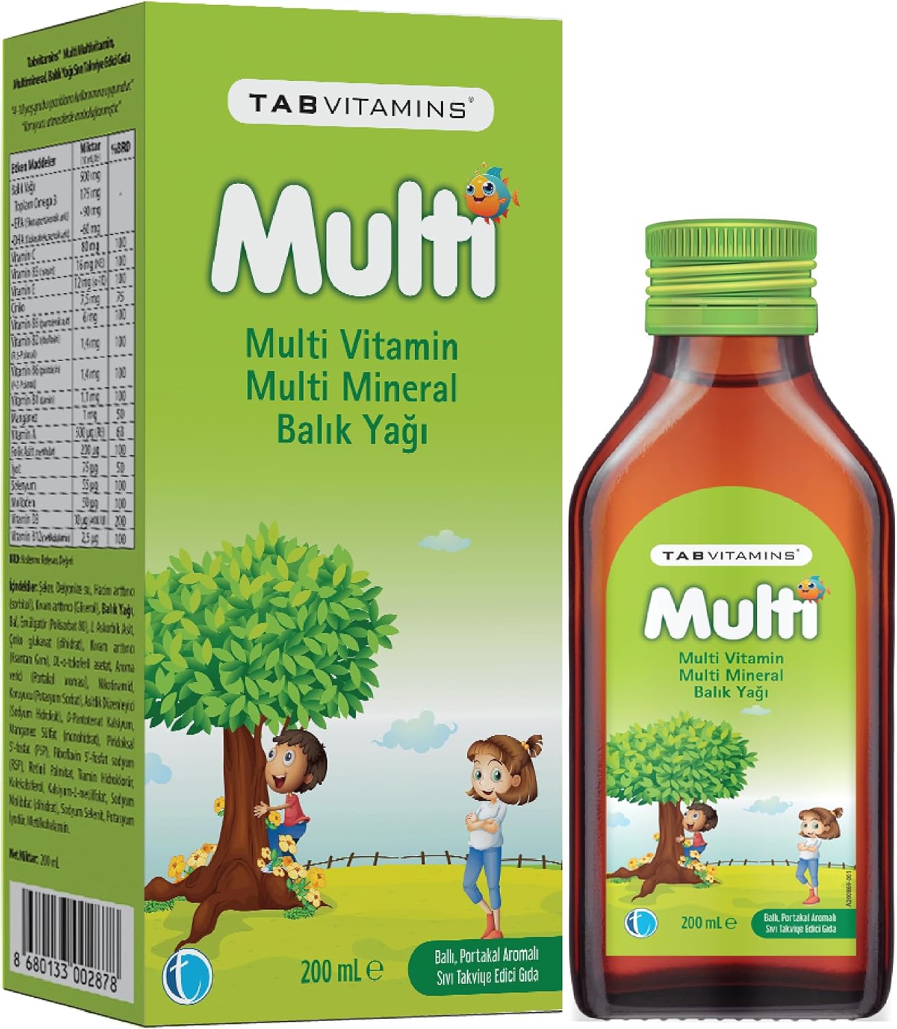 TabVitamins Multi Multivitamin Multimineral Fish Oil Syrup